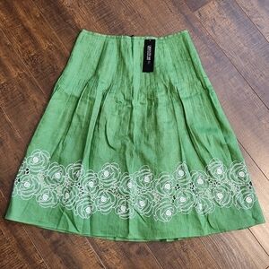Lafayette 148 New York Women's 8 Lined Silk Green SKIRT MSRP $368 NEW